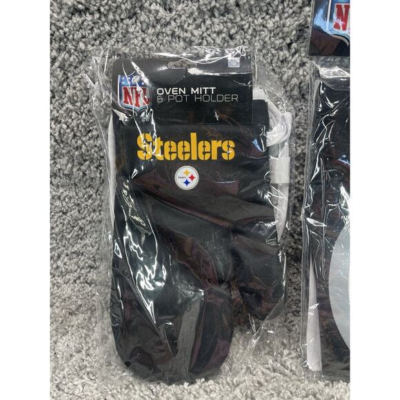 Pittsburgh Steelers NFL Team Apron Chef Hat Oven Mitt & Pot Holder Bundle New - Picture 8 of 8